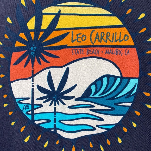 USED Leo Carrillo Campground T-Shirt BLUE "MEDIUM" - Picture 4 of 4